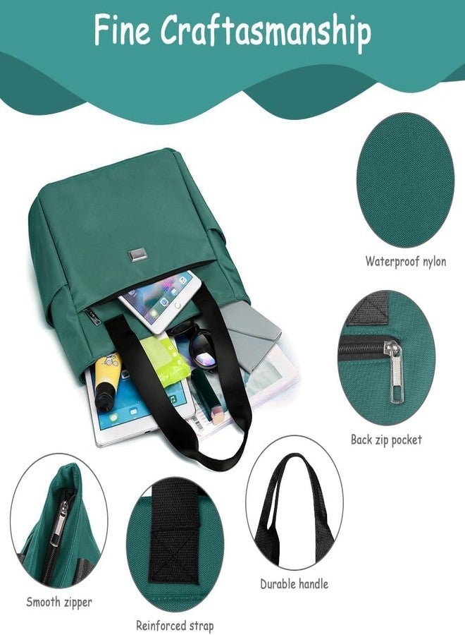 Kresal Nylon Tote Bag for Women, Multi-pocket Large Shoulder Bag Casual Handbag with Zipper for Wrok Travel College - Multicolor - Image 2